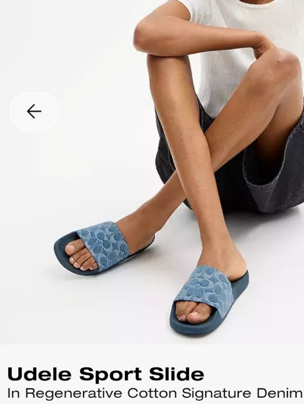 Udele Denim Slip-on Sport Slide In Regenerative Cotton Signature Denim Women's 9 - Picture 10 of 10